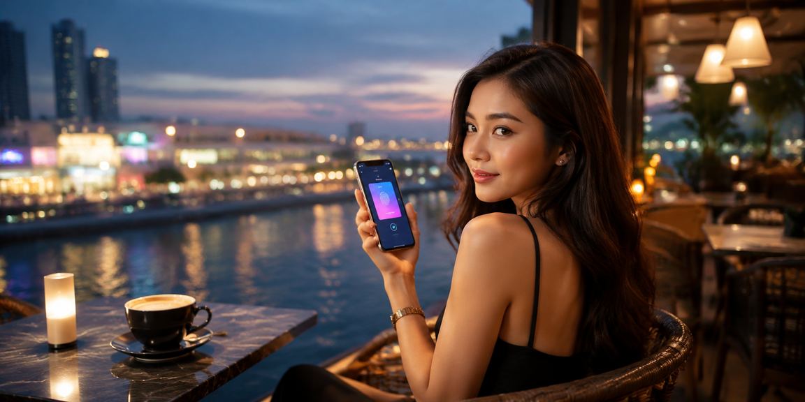 Pengguna memegang telefon dengan aplikasi kasino 1890 di Johor Bahru